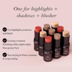 3 Pcs Contour Stick Makeup Kit, Shades with Cream Bronzer Contour, Highlighter and Blush Stick, Easy Sculpt the Cheeks Non-greasy, Waterproof Long-lasting Matte Dewy Effect for Face Makeup - Image 8