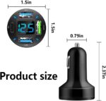 Car Charger 66W Super Fast Charging with USB PD&QC 3.0(Voltmeter&LED Lights) Universal Quick Charge for 12-24V Car Cigarette Lighter Plug,Compatible with iPhone 14 13 12,S22 S21 S20,iPad(Black) - Image 3