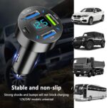 Car Charger 66W Super Fast Charging with USB PD&QC 3.0(Voltmeter&LED Lights) Universal Quick Charge for 12-24V Car Cigarette Lighter Plug,Compatible with iPhone 14 13 12,S22 S21 S20,iPad(Black) - Image 6