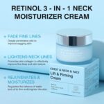 Retinol Neck Cream, Hyaluronic Acid and Caffeine Enriched Neck Firming Cream to Minimize Fine Lines & Dullness - 3-in-1 Moisturizing Cream for Neck, Chest and Face (50 ml/1.7 oz) - Image 4