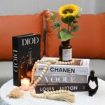 Decorative Books for Home Decor, Set of 4 Fake Books with Wood Bead Tassel, Aesthetic Bookshelf Decor for Living Room, Office, Bedroom, Coffee Table Decoration, Modern Stacked Display - Image 3