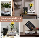 Decorative Books for Home Decor, Set of 4 Fake Books with Wood Bead Tassel, Aesthetic Bookshelf Decor for Living Room, Office, Bedroom, Coffee Table Decoration, Modern Stacked Display - Image 7