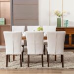 COLAMY Upholstered Dining Chairs Set of 4, Parsons Style Linen Beige Accent Chairs with High Back, for Round Kitchen Table or Small Dining Room – Comfortable & Stylish - Image 7