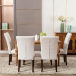 COLAMY Upholstered Dining Chairs Set of 4, Parsons Style Linen Beige Accent Chairs with High Back, for Round Kitchen Table or Small Dining Room – Comfortable & Stylish - Image 11