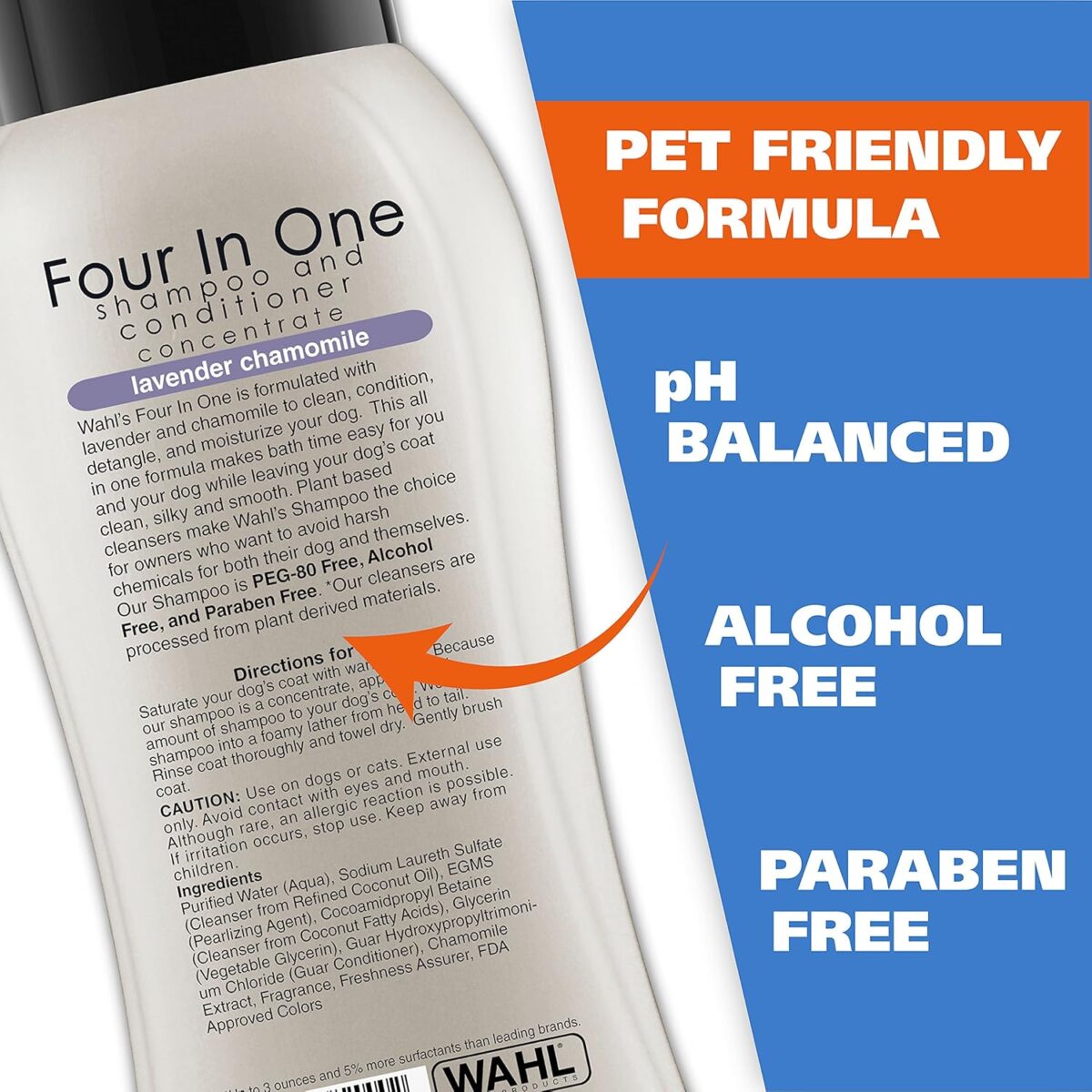 Wahl USA 4-in-1 Calming Dog Shampoo with Lavender Chamomile Scent – Cleans, Conditions, Detangles, & Moisturizes - Pet Friendly Formula - 24 Oz - Model 820000A - Image 4