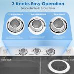 Portable Washing Machine Twin Tub - 28lbs Compact Washer(18lbs) and Dryer(10lbs) Combo with Drain Pump - Mini Laundry Machine for Apartments, Dorms, RVs, and Camping - Grey - Image 4