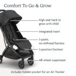 UPPAbaby Minu V3 Travel Stroller | Lightweight + Compact Design | One-Hand Fold + Unfold | from Birth + Overhead Compatible | Jake (Charcoal/Carbon Frame/Black Leather) - Image 6