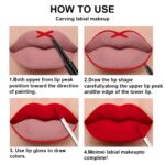 evpct 3Pcs Ruby Bright Dark Deep Red Lip Stain Lipstick with Lip Liner, Burgundy Red Matte Lip Liner and Liquid Lipstick Set for Women Long Lasting Waterproof 24, 24 Hours Lip Sitck Paint - Image 7