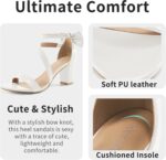 Chunky Heels for Women Wedding: Silver 8 Comfortable Ladies Bow Heel Sandals for Prom Party - Bridal Dressy Walking Shoes - Image 4