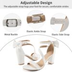 Chunky Heels for Women Wedding: Silver 8 Comfortable Ladies Bow Heel Sandals for Prom Party - Bridal Dressy Walking Shoes - Image 5