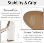 Chunky Heels for Women Wedding: Silver 8 Comfortable Ladies Bow Heel Sandals for Prom Party - Bridal Dressy Walking Shoes - Image 6