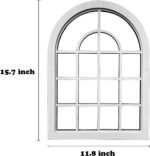 ZEXUIRU 2PCS Arched Window Wall Mirror,Rustic Farmhouse Accent Mirror, Wood Framed Entry Mirror for Living Room,Bathroom,Bedroom,Kitchen,15.7x11.8 Inches - Image 8