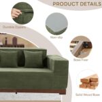 LIKIMIO 110” L-Shaped Sofa with LED Lights, Cloud Boneless Couch with Oversized Chaise, Deep Seat, Built-in Holder & Storage Pocket, Upholstered Couches for Living Room and Apartment, Green - Image 9