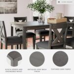 Signature Design by Ashley Caitbrook Casual Counter Height Dining Table and Upholstered Bar Stools with Nailhead Trim, Set of 7, Gray - Image 4