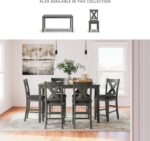 Signature Design by Ashley Caitbrook Casual Counter Height Dining Table and Upholstered Bar Stools with Nailhead Trim, Set of 7, Gray - Image 6