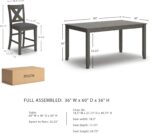 Signature Design by Ashley Caitbrook Casual Counter Height Dining Table and Upholstered Bar Stools with Nailhead Trim, Set of 7, Gray - Image 9
