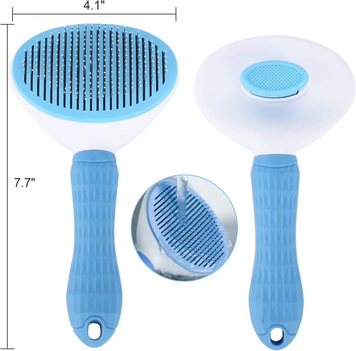 Depets Self Cleaning Slicker Brush, Dog Cat Bunny Pet Grooming Shedding Brush - Easy to Remove Loose Undercoat, Pet Massaging Tool Suitable for Pets with Long or Short Hair - Image 5