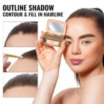 Oulac Waterproof Brown Eyebrow Powder Kit with Brow Brush 2 in1 Long Lasting Instant Eyebrow Pomade & Powder Natural Makeup for Sparse Brows 3.2 g/0.11 oz (Ginger） - Image 6
