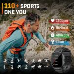 Military Smart Watches for Men-2.06”AMOLED(Answer/Make Calls), IP68 Fitness Activity Step Tracker with Sleep Monitor/110+ Sports Modes, Tactical SmartWatch for Android iOS Samsung Compatible - Image 5