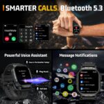 Military Smart Watches for Men-2.06”AMOLED(Answer/Make Calls), IP68 Fitness Activity Step Tracker with Sleep Monitor/110+ Sports Modes, Tactical SmartWatch for Android iOS Samsung Compatible - Image 6