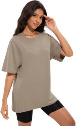 4 Pack Oversized Tshirts for Women, Loose Fit Crew Neck Summer Baggy Tops Workout Tees Plus Size T Shirts - Image 4