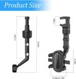Rearview Mirror Phone Holder, 360° Rotatable and Retractable Car Phone Mount, Multifunctional Rear View Mirror Holder for All Cars, Adjustable Cell Phone Holder for All Smartphones - Image 3