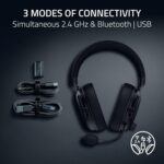 Razer BlackShark V3 Wireless Gaming Headset for PC: 50mm Drivers - Super Wideband Mic - 2.4 GHz, Bluetooth, USB - Works with Mac, PS5, Nintendo Switch, Smartphone - 70 Hr Battery - Black - Image 6