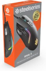 SteelSeries Rival 5 Gaming Mouse with PrismSync RGB Lighting and 9 Programmable Buttons – FPS, MOBA, MMO, Battle Royale – 18,000 CPI TrueMove Air Optical Sensor - Black - Image 9