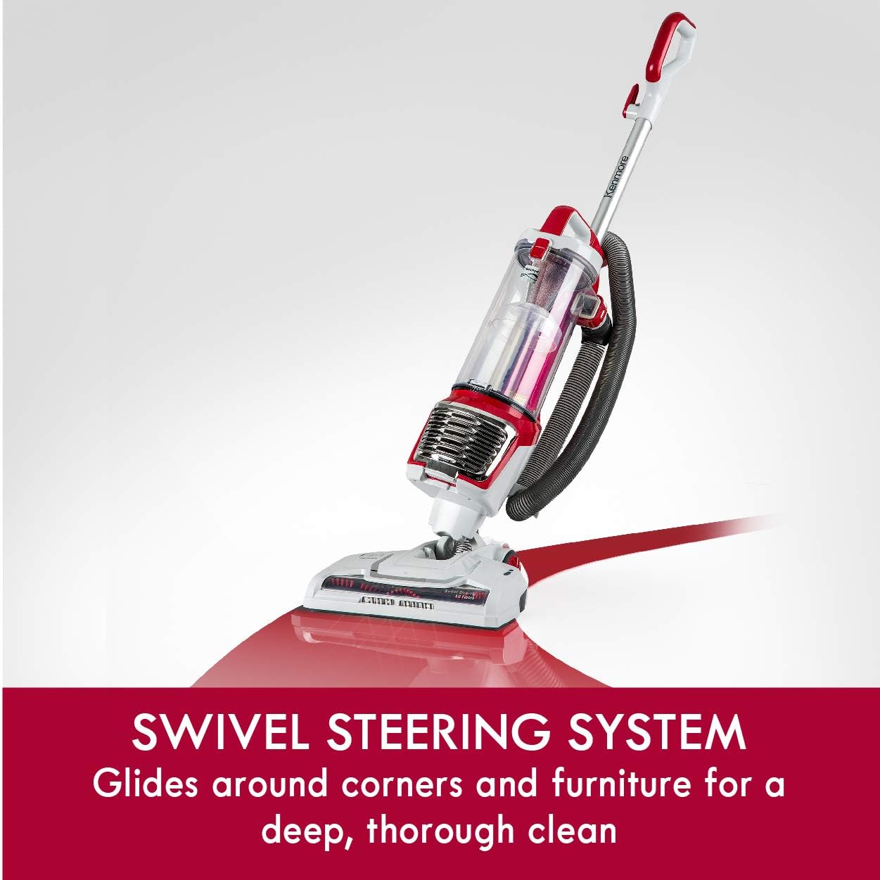 Kenmore DU2015 Bagless Upright Vacuum Lightweight Carpet Cleaner with 10’Hose, HEPA Filter, 4 Cleaning Tools for Pet Hair, Hardwood Floor, Red - Image 6