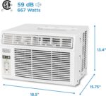 BLACK+DECKER Window Air Conditioner 8000 BTU, AC Window Unit Cools Up to 350 Square Feet, Window AC Unit with Remote Control, 3 Cooling Speeds and Fan Only Function, BD08WT6, White - Image 7