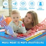 2-in-1 Musical Mat Toys for 1 2 3 4 5 Year Old, Piano Keyboard & Drum Set with 2 Drum Sticks, Early Educational Musical Learning Toys Birthday for 1 2 3 4 5 Year Old Boys & Girls, Blue - Image 4