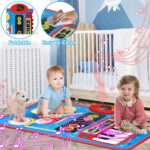 2-in-1 Musical Mat Toys for 1 2 3 4 5 Year Old, Piano Keyboard & Drum Set with 2 Drum Sticks, Early Educational Musical Learning Toys Birthday for 1 2 3 4 5 Year Old Boys & Girls, Blue - Image 6