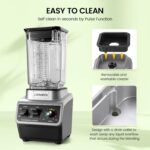CRANDDI Professional Smoothie Blender, 80oz BPA-Free Countertop Blenders for Smoothies, Shakes & Ice Crushing, 1500W Compact Commercial Kitchen Blender with Stainless Steel Blade, 120V, K96 - Image 7