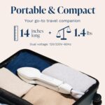 Nori Press Travel Steam Iron - Handheld Iron With Optional Steam Feature - No Ironing Board Required - Easy to Use w/ 6 Fabric Settings - Removes Wrinkles - User Manual Included -White - Image 6