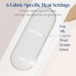 Nori Press Travel Steam Iron - Handheld Iron With Optional Steam Feature - No Ironing Board Required - Easy to Use w/ 6 Fabric Settings - Removes Wrinkles - User Manual Included -White - Image 8