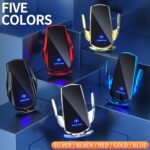 Wireless Car Charger Car Phone Holder Mount Wireless Charging 15W Fast Charging Auto Clamping Car Charger Phone Mount Holder fit for All Android Smartphone(Silver) - Image 7