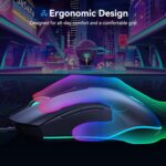 GM300 Wired Gaming Mouse for PS4, Xbox One, PC Computer & Laptop, Games & Work, Side Buttons & LED Backlit Lights - Black - Image 6