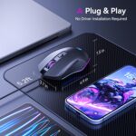 GM300 Wired Gaming Mouse for PS4, Xbox One, PC Computer & Laptop, Games & Work, Side Buttons & LED Backlit Lights - Black - Image 8