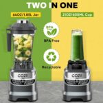 COZII Countertop Blenders for Kitchen, Professional 2000 Peak Watt for Smoothies/Ice Crushing/Frozen Drink/Puree, Smoothie Blender with 64oz Pitcher & 21oz To-go Cup, Dishwasher Safe, Dark Grey - Image 7