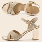 HARENCE Chunky Heels for Women Wedding: Fashion Sparkly Dressy Shoes Open Toe Ankle Strap Heeled Sandal for Prom Party - Image 6