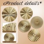 Hicarer 4 Pcs 12 Inch Metal Wall Art Decor Sunburst Hanging Metal Artwork Decor Wall Art Decorations for Home Living Room Office Gift for Christmas(Gold) - Image 4