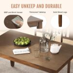 6-Piece Wooden Dining Set, Dining Table & Chair Set for 6, Includes Dining Table, 4 Upholstered Chairs & 1 Bench, Dining Table with Wood Legs, Table Set for Dining Room, Kitchen, Walnut - Image 4