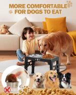 Elevated Dog Bowls, Dog Feeder with 2 Stainless Steel Dishes &1 Slow Feeder Bowl, 5 Heights Adjustable Raised Stand for Medium Large, Food Dishes with Non-Slip Feet - Image 8