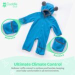 Cuddle Club Fleece Baby Bunting Bodysuit with Hood, Convertible Mittens & Booties, Car Seat Friendly, Soft & Warm, Easy Zip - Image 4