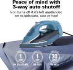 Hamilton Beach Steam Iron for Clothes & Garment Steamer with Durable Stainless Steel Soleplate, 1700 Watts for Ultra-Fast Heat, 8’ Retractable Cord, Auto Shutoff, 350 ml Water Tank, Blue (14216) - Image 7