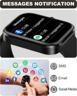 Smart Watch for Men Women(Answer/Make Call)-1.91" HD Fitness Smartwatch with Sleep/Heart Rate/spO2 Monitor, 113+ Sport Modes, IP68 Waterproof Smart Watch for Android iOS,Black - Image 4