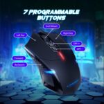T-DAGGER Wireless Gaming Mouse- USB Cordless PC Accessories Computer Mice with LED Backlit, Ergonomic Gamer Laptop Mouse with 7 Silent Buttons, 5 Adjustable DPI Plug & Play for PC - Image 4