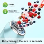 Smoothie Blender, Personal Blenders, Single Serve Smoothie Maker, Nutritious Recipe, 13.5 oz, Dishwasher Safe, Blue - Image 3