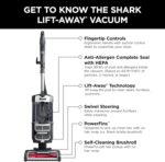 Shark UV730 Navigator Lift-Away Upright Vacuum, PowerFins HairPro Self-Cleaning Brushroll, HEPA Filter with Anti-Allergen Technology, LED Headlights, Swivel Steering, Gray (Renewed) - Image 10