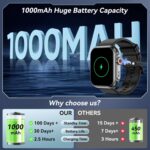 Smart Watch for Men Women 100-Day Standby, 1.85" HD Screen, 110+ Sport Modes, IP68 Waterproof, Heart Rate/Sleep Monitor, Fitness Watch for Android/iPhone (Black) - Image 5